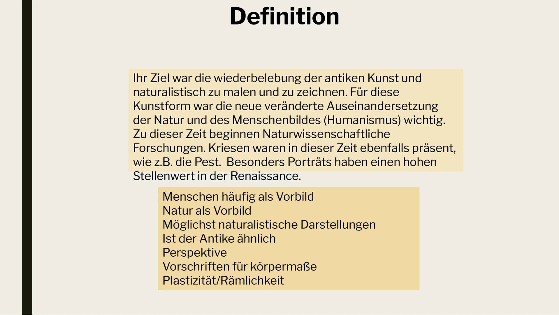KUNST
PRÄSENTATION!
Leonie Silas Sonja 1. Beispiele Renaissance
2. Zeitliche Einordnung
Begriff/Herkunft
3. Darstellung
4. Künstler
Barock
I