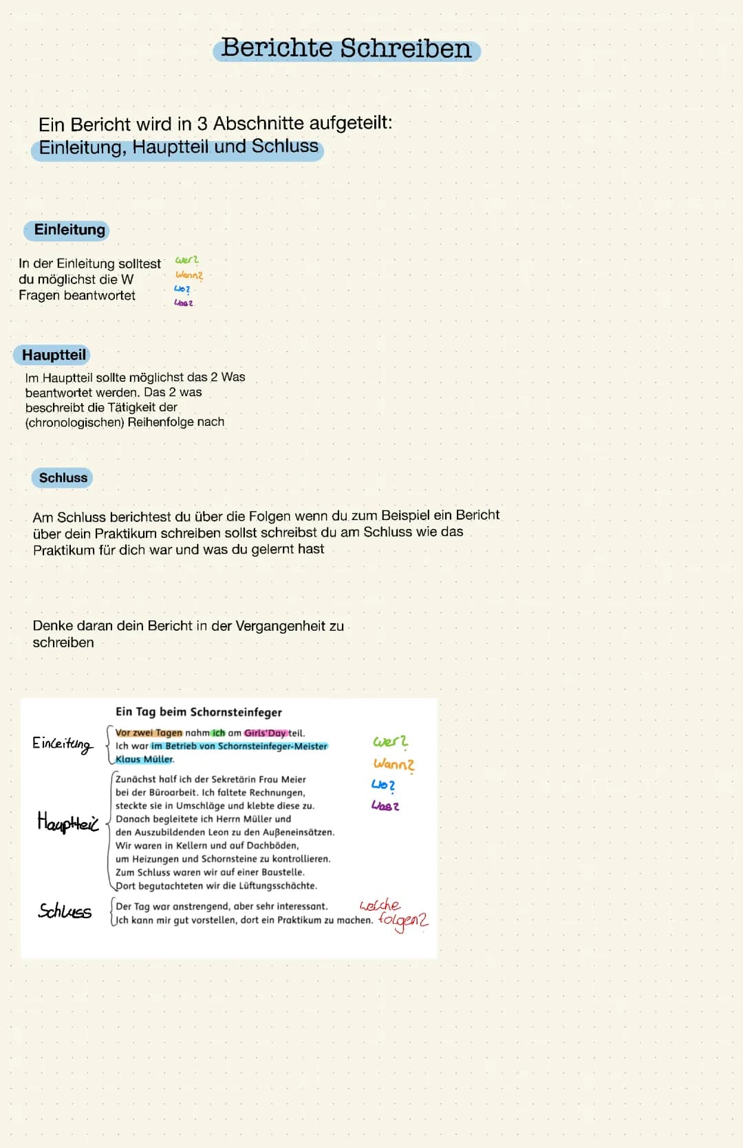 Wie schreibt man einen Bericht? Beispiel und Vorlage PDF