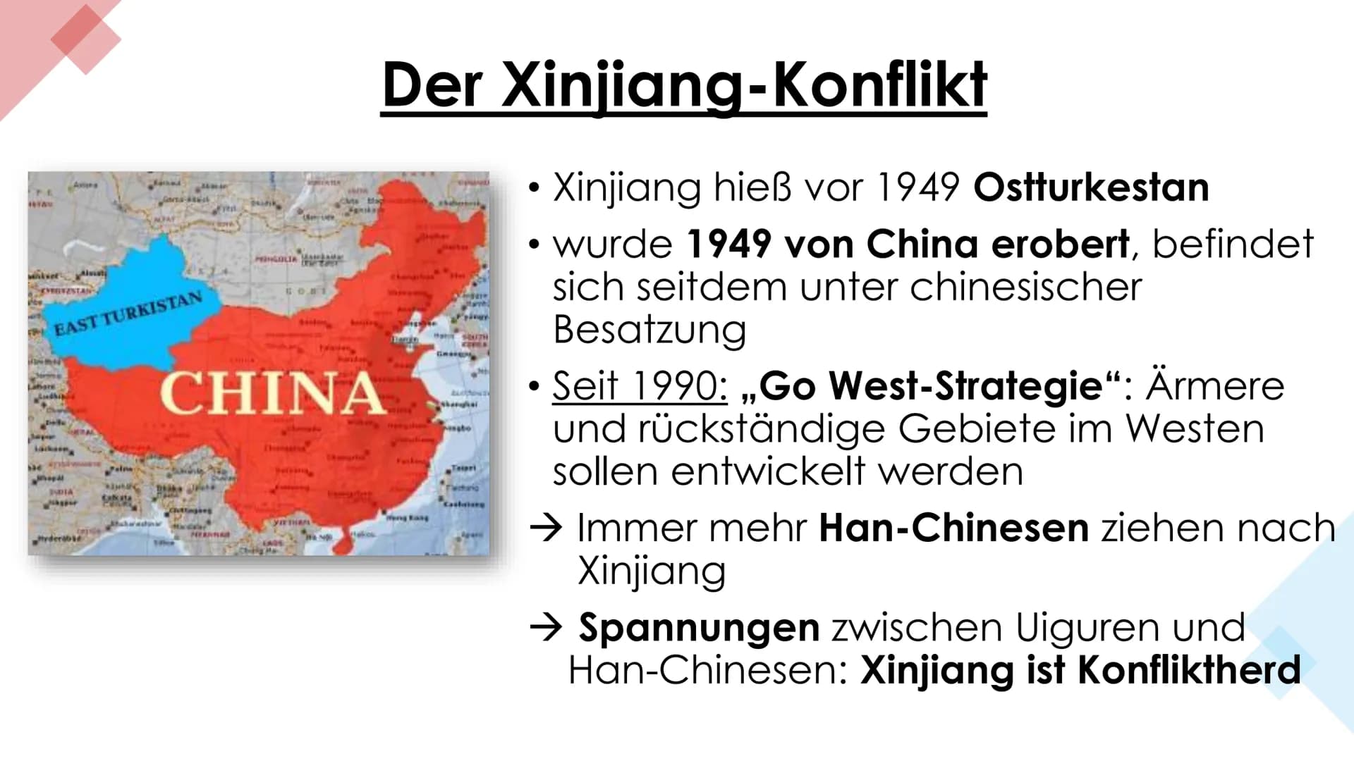 TOCAD
22
职业学中心
45
@
Die Uiguren
Eine unterdrückte, muslimische
Minderheit in China ●
●
Gliederung
●
• Der Xinjiang-Konflikto
Aus Sicht der U