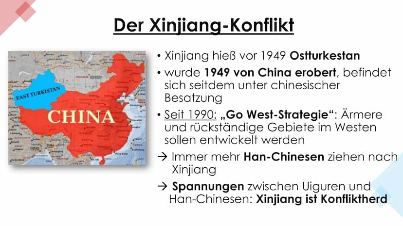 TOCAD
22
职业学中心
45
@
Die Uiguren
Eine unterdrückte, muslimische
Minderheit in China ●
●
Gliederung
●
• Der Xinjiang-Konflikto
Aus Sicht der U