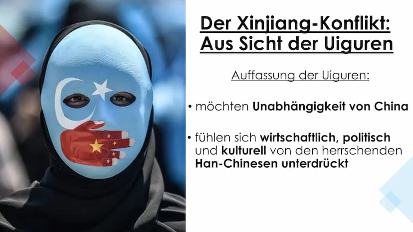 TOCAD
22
职业学中心
45
@
Die Uiguren
Eine unterdrückte, muslimische
Minderheit in China ●
●
Gliederung
●
• Der Xinjiang-Konflikto
Aus Sicht der U