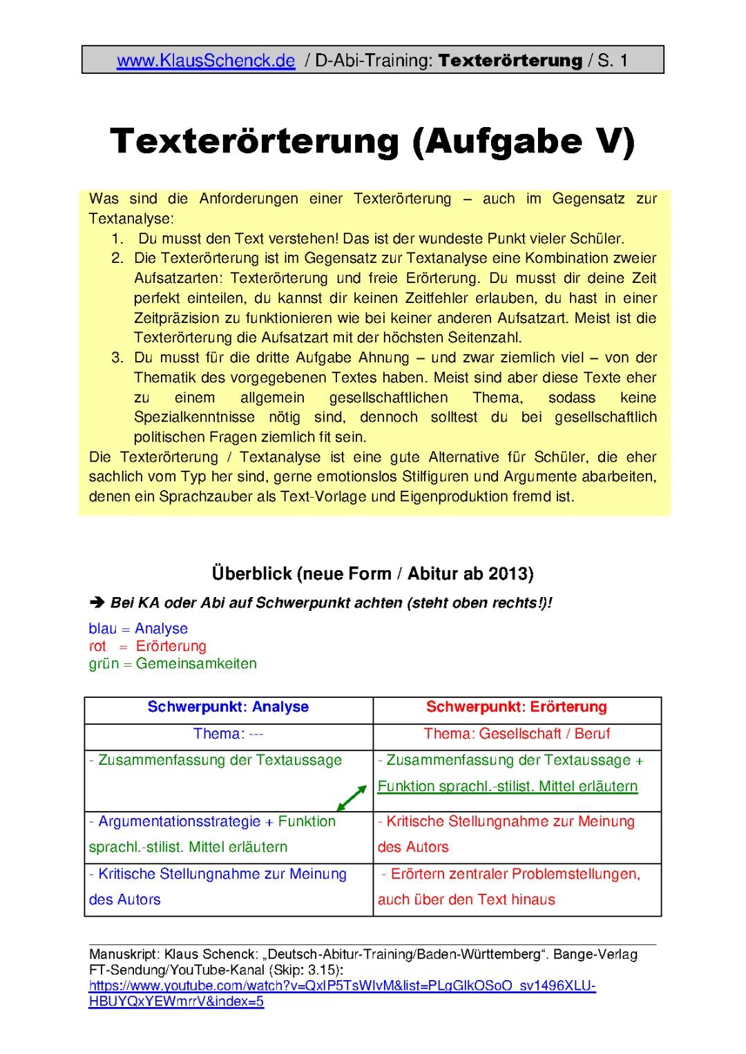 Textgebundene Erörterung: Beispiele, Übungen und Aufbau für Klasse 10-11