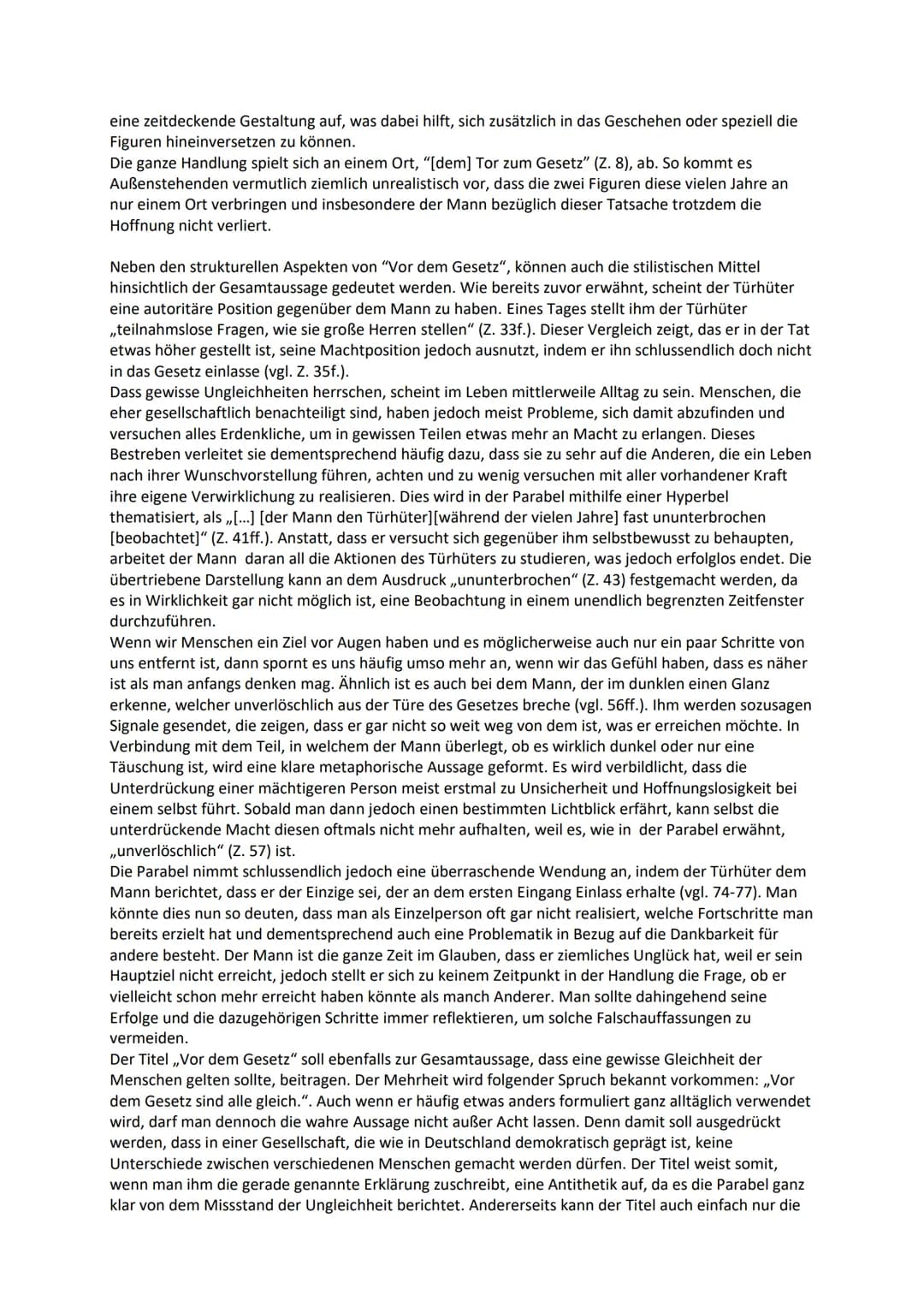 ,,Vor dem Gesetz" (1914) - Franz Kafka
Sollte nicht eigentlich die Gleichheit aller Menschen essenzieller Bestandteil einer funktionierenden