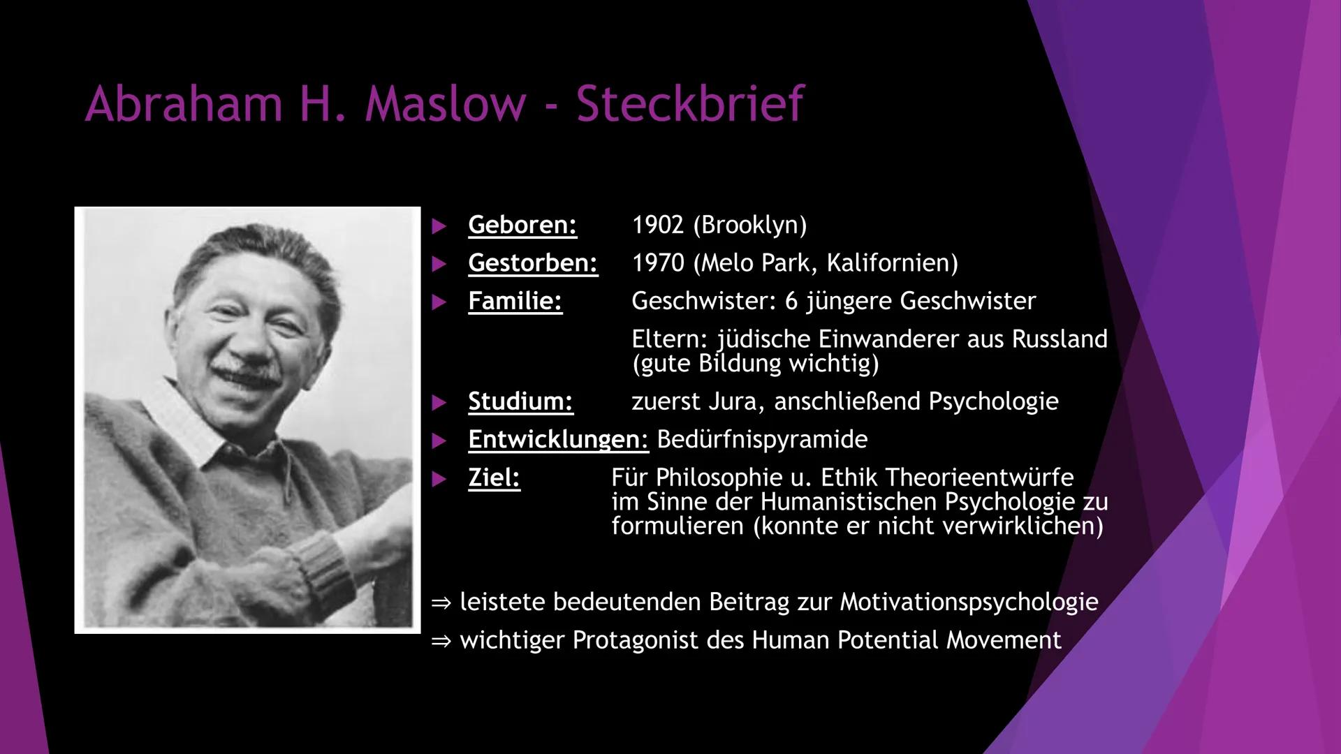 Humanistische
Psychologie
Die ,,dritte Kraft" der Psychologie →Die ,,dritte" Kraft der Psychologie
Entstehung:
Psychologie: Humanistische Ps