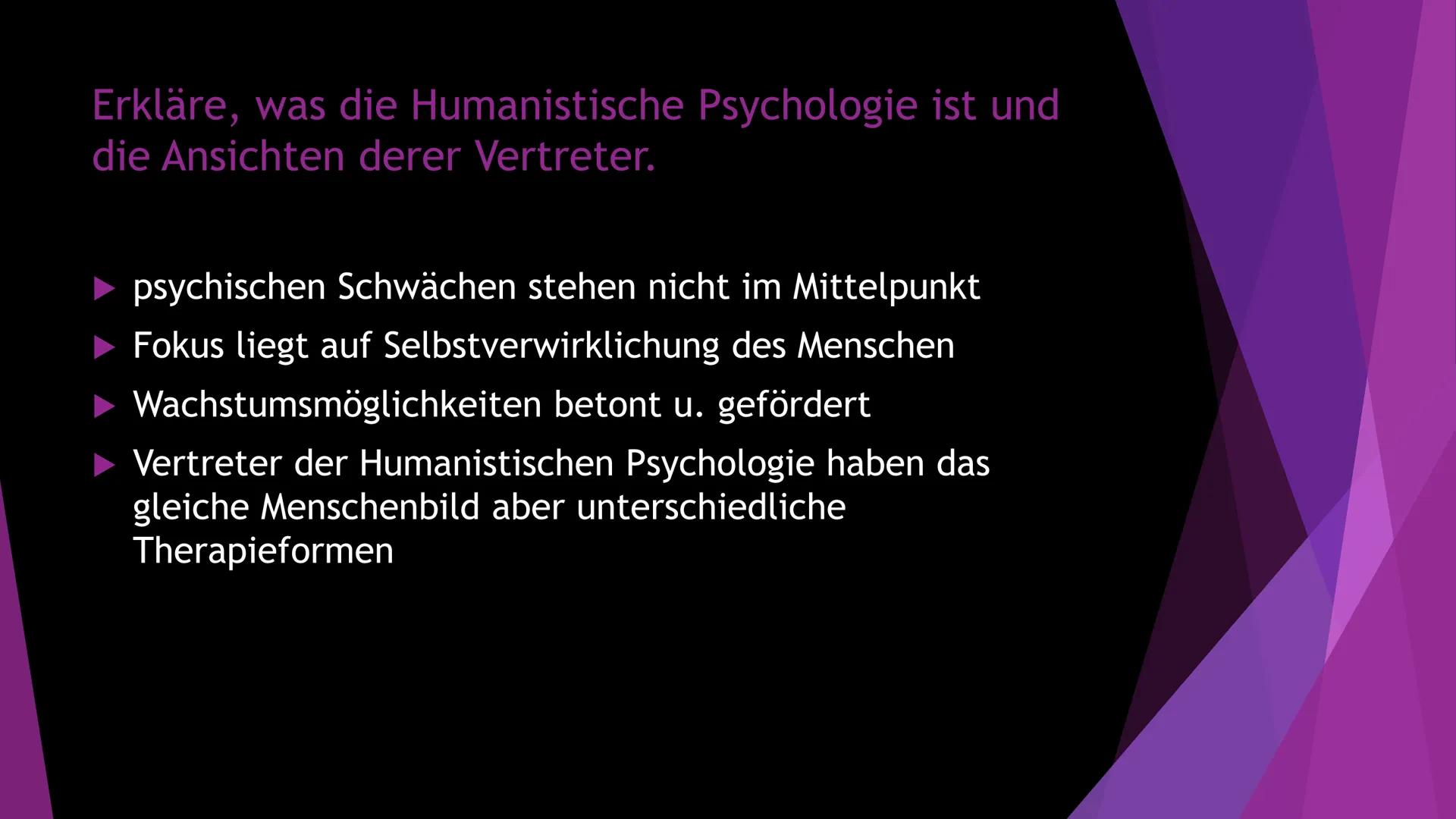 Humanistische
Psychologie
Die ,,dritte Kraft" der Psychologie →Die ,,dritte" Kraft der Psychologie
Entstehung:
Psychologie: Humanistische Ps