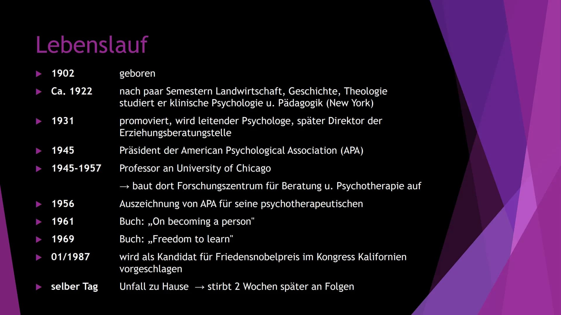 Humanistische
Psychologie
Die ,,dritte Kraft" der Psychologie →Die ,,dritte" Kraft der Psychologie
Entstehung:
Psychologie: Humanistische Ps