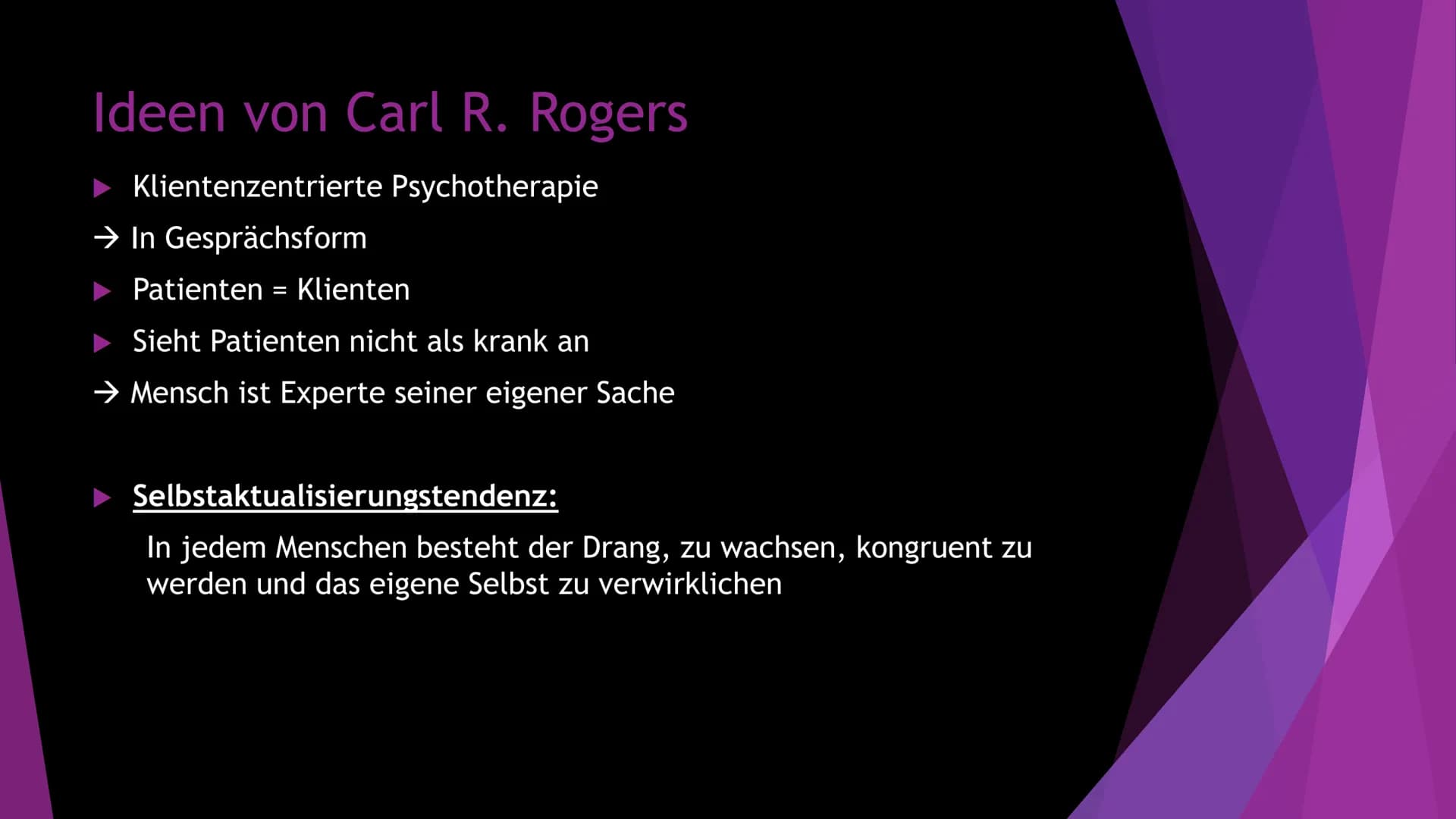 Humanistische
Psychologie
Die ,,dritte Kraft" der Psychologie →Die ,,dritte" Kraft der Psychologie
Entstehung:
Psychologie: Humanistische Ps