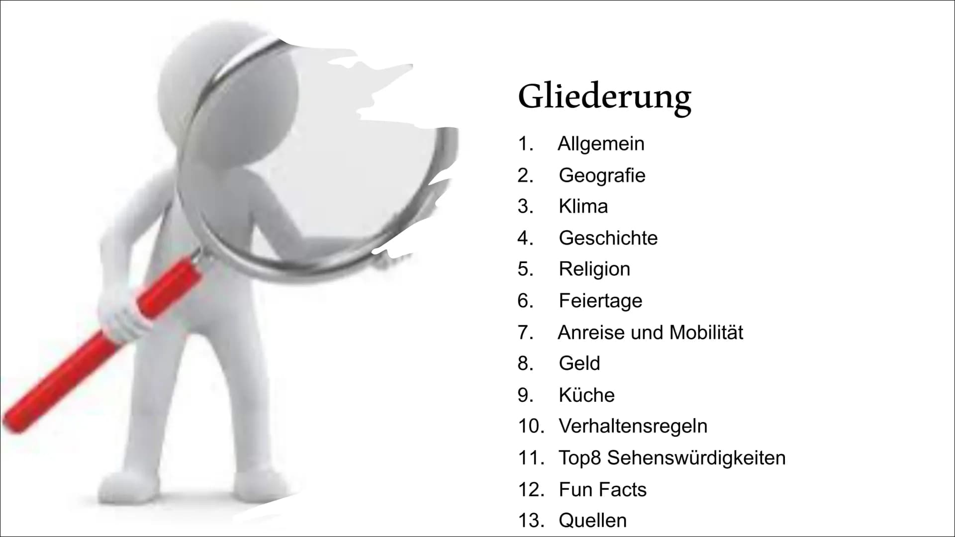 Japan
Selen Can
Herr Pfeifer
10A
Erdkunde Gliederung
1. Allgemein
2. Geografie
3. Klima
4.
5.
6.
7.
8.
9.
10. Verhaltensregeln
11. Top8 Sehe