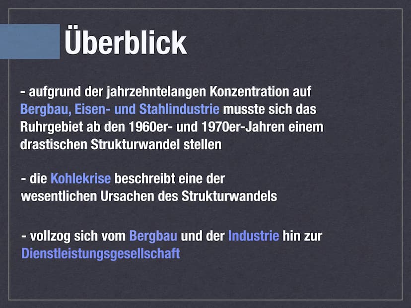 STRUKTURWANDEL IM
RUHRGEBIET ▬
I
INHALT
Lage des Ruhrgebiets
Strukturwandel - Definition
Wirtschaftssektoren
Überblick
Schwächen & Chancen L