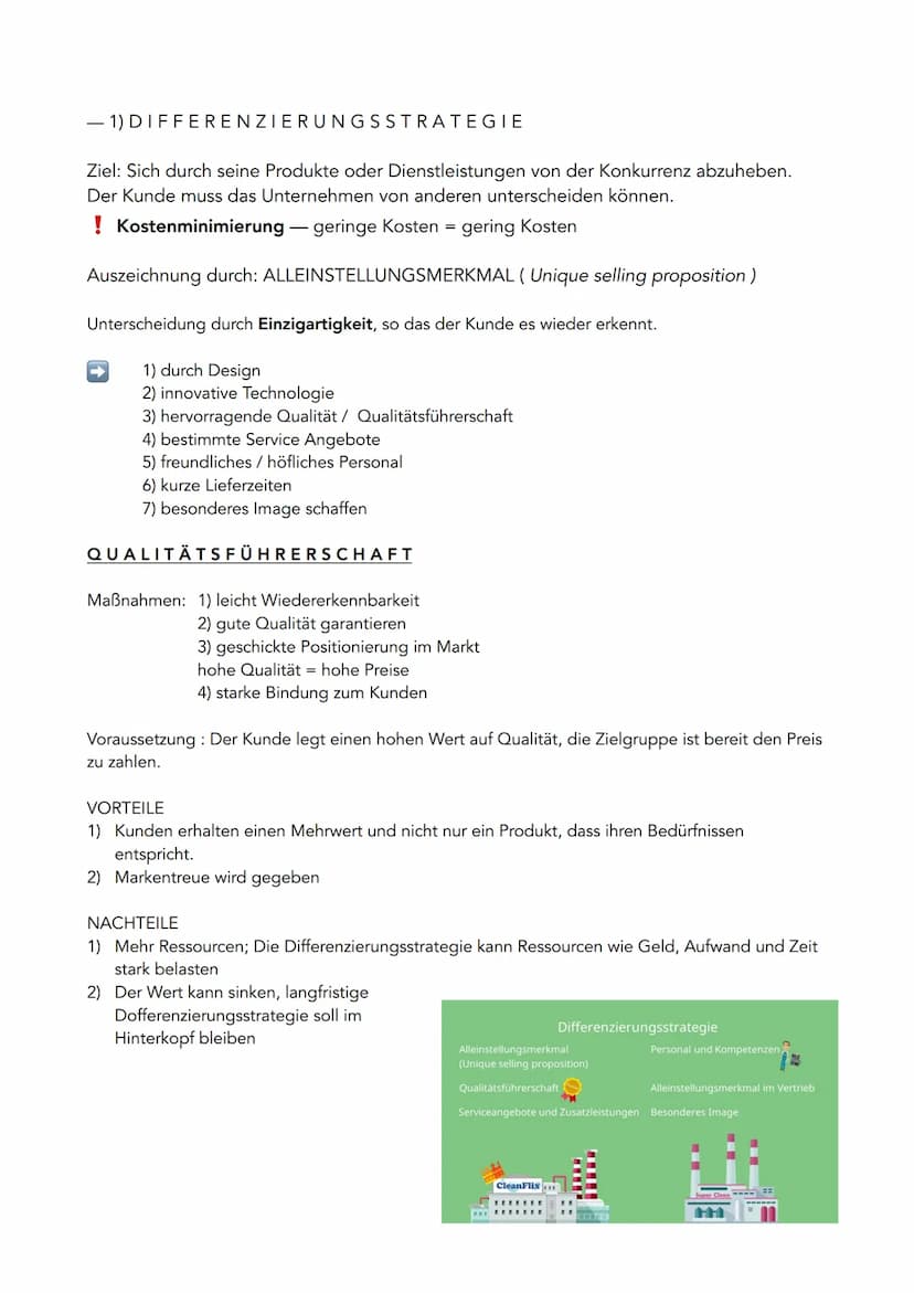 Marketingstrategien als
Konzept des Unternehmens-
führung
1) WETTBEWERBS STRATEGIE
Das Unternehmen gegenüber deiner Konkurrenz im Markt posi
