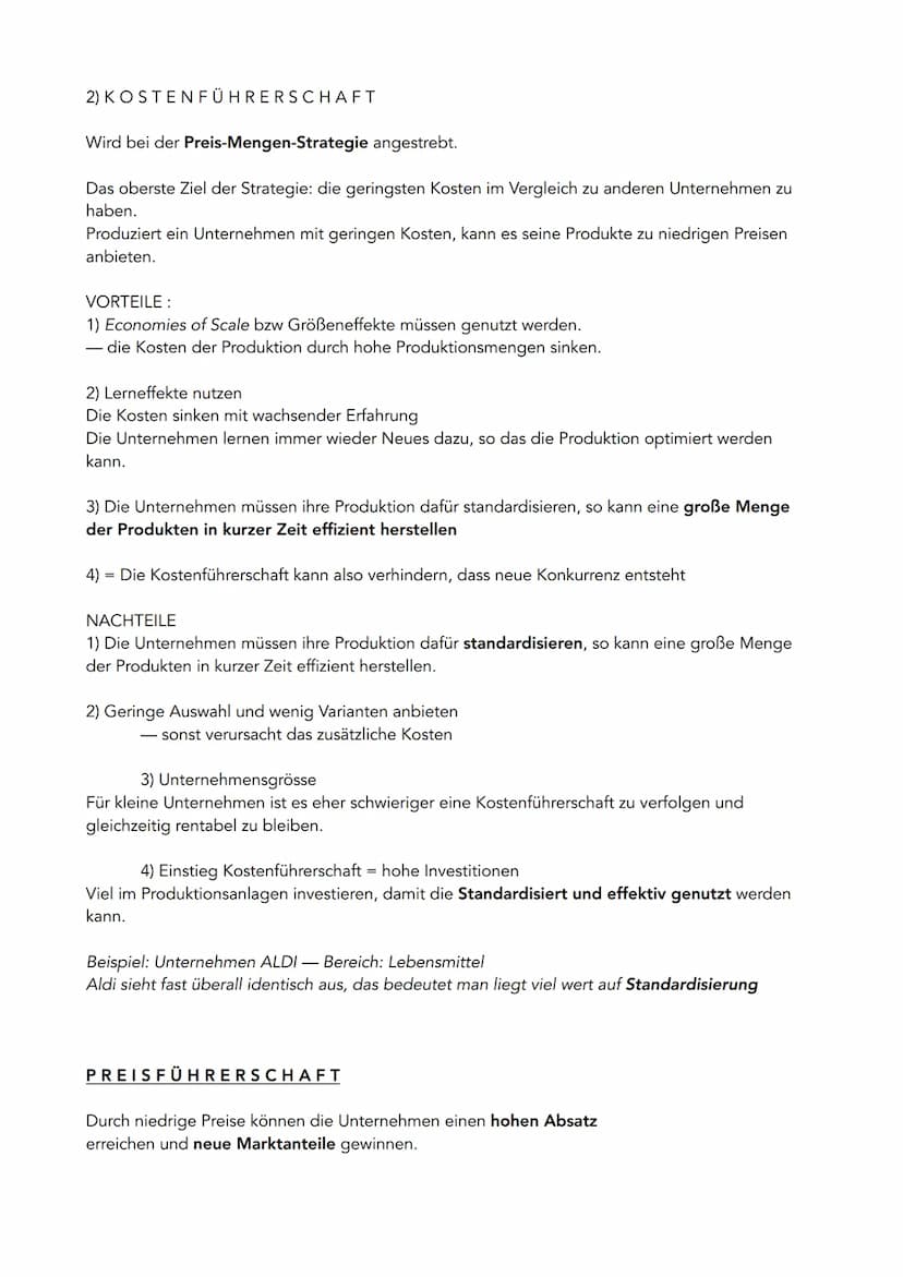 Marketingstrategien als
Konzept des Unternehmens-
führung
1) WETTBEWERBS STRATEGIE
Das Unternehmen gegenüber deiner Konkurrenz im Markt posi