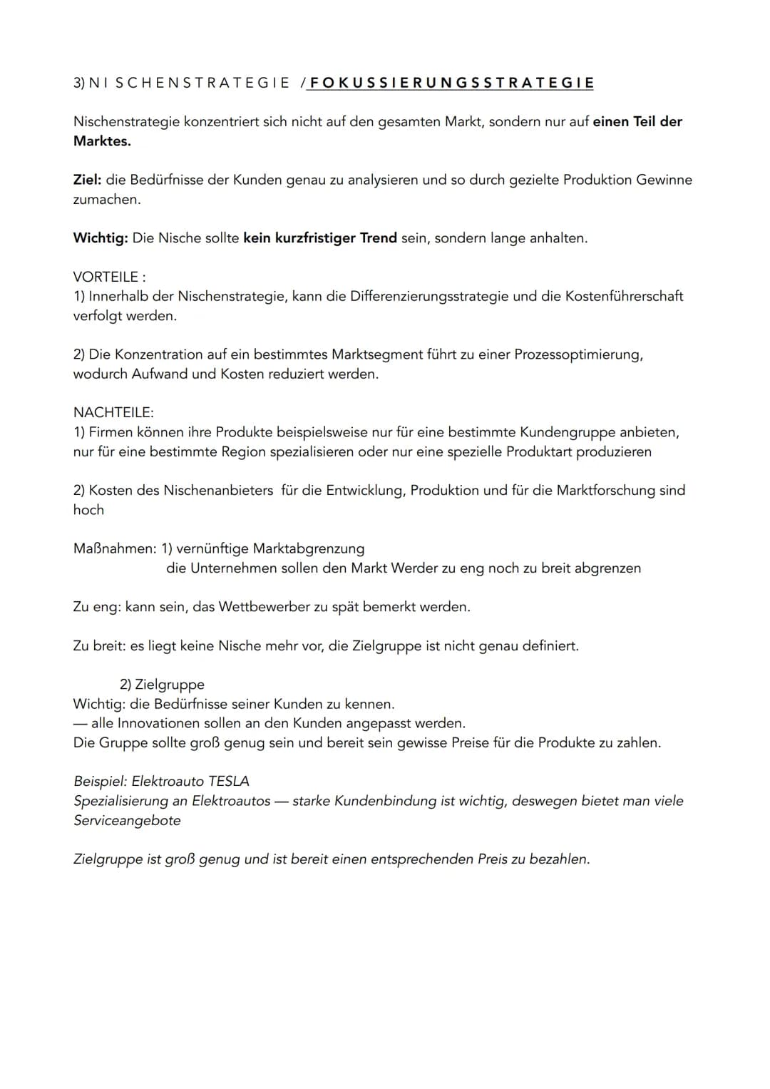 Marketingstrategien als
Konzept des Unternehmens-
führung
1) WETTBEWERBS STRATEGIE
Das Unternehmen gegenüber deiner Konkurrenz im Markt posi