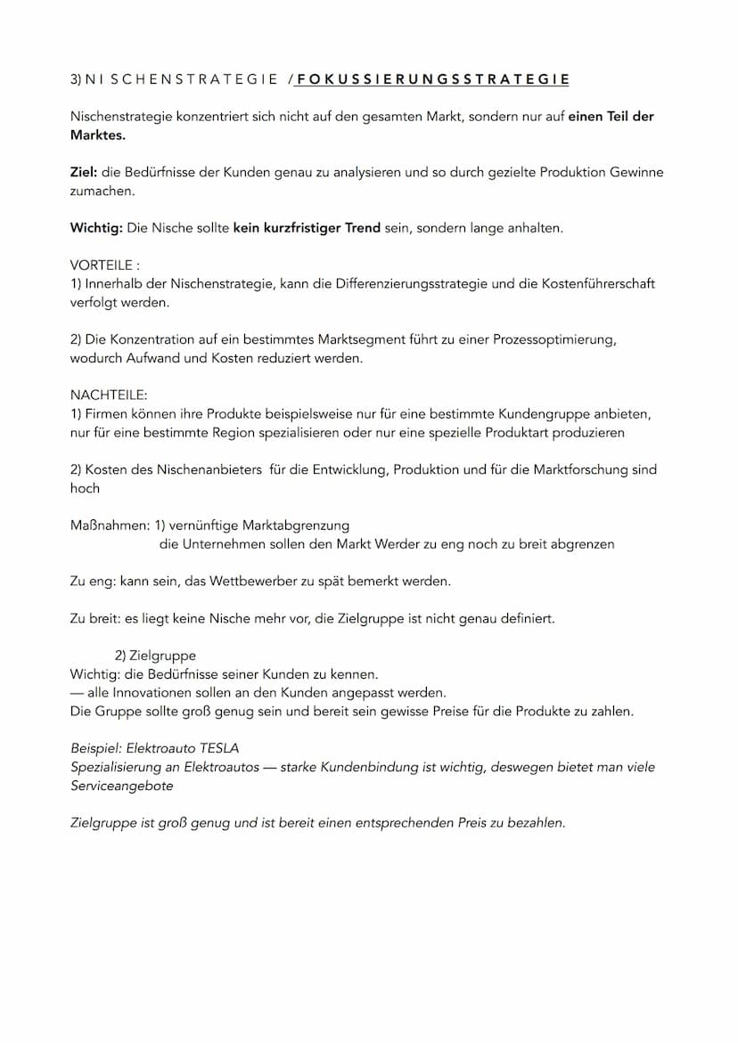 Marketingstrategien als
Konzept des Unternehmens-
führung
1) WETTBEWERBS STRATEGIE
Das Unternehmen gegenüber deiner Konkurrenz im Markt posi