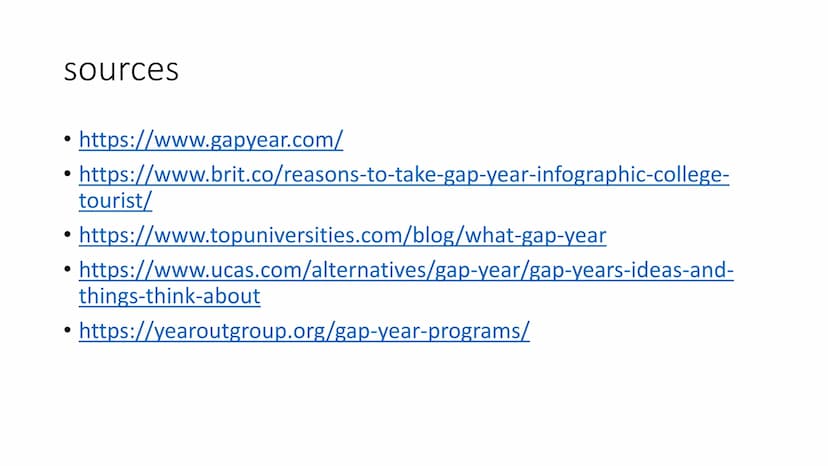 The opportunities
of a gap year
GAP YEAR
NEXT EXIT Outline/ Structure
1. What is a gap year? + reasons
2. How to choose and do your
research