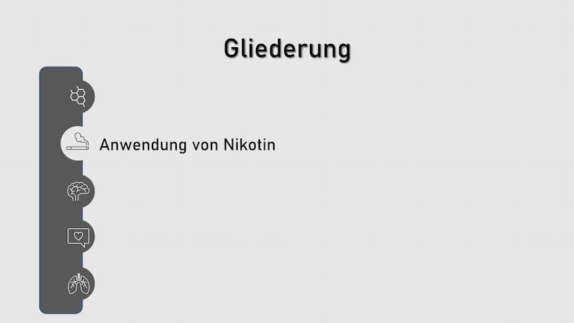 Nikotin
Ein legales Nervengift Ø
|0²
Gliederung
Was ist Nikotin eigentlich? |0²
Gliederung
Anwendung von Nikotin |0²
Gliederung
Was passiert