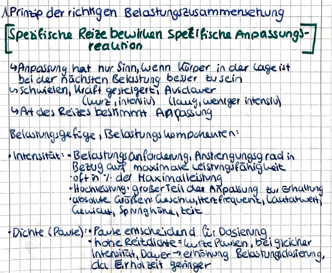 APrinzip der richtigen Belastungszusammensetzung
Spezifische Reize bewirken specifische Anpassungs-
reaution
4 Anpassung hat nur Sinn, wenn 