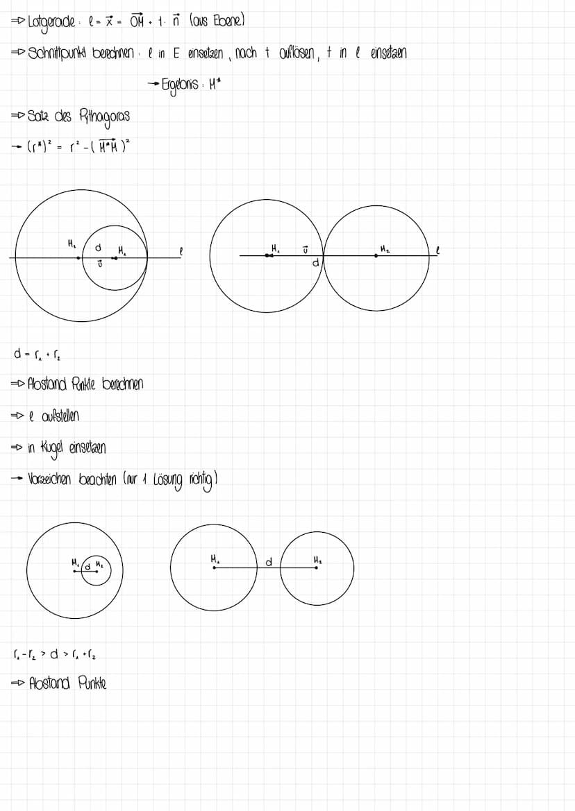 PUNKT
Kugeln
+
K: (x₁ - m₂ 1² + (x₂ − M₂ ) ² + (x₂ - m₂ )² = (²
• M (m₂ 1 m₂ (m₂)
Mittelpunkt
→ X (x₂1x₂1x₂)→ beliebiger Punkt
Radius der Ku