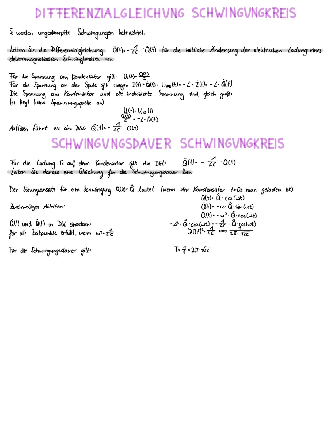 SCHWINGUNGEN UND WELLEN
CHARAKTERISTISCHE GROBEN BEI SCHWINGUNGEN
Schwingungsdauer / Periode T
• Frequenz |=1
•Auslenkung (Elongation) y(t)
