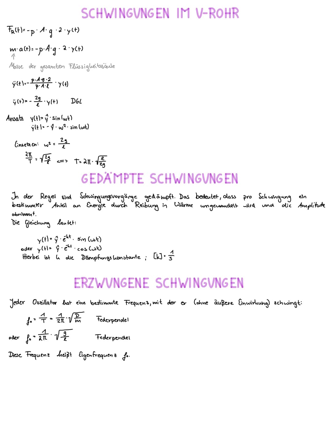 SCHWINGUNGEN UND WELLEN
CHARAKTERISTISCHE GROBEN BEI SCHWINGUNGEN
Schwingungsdauer / Periode T
• Frequenz |=1
•Auslenkung (Elongation) y(t)
