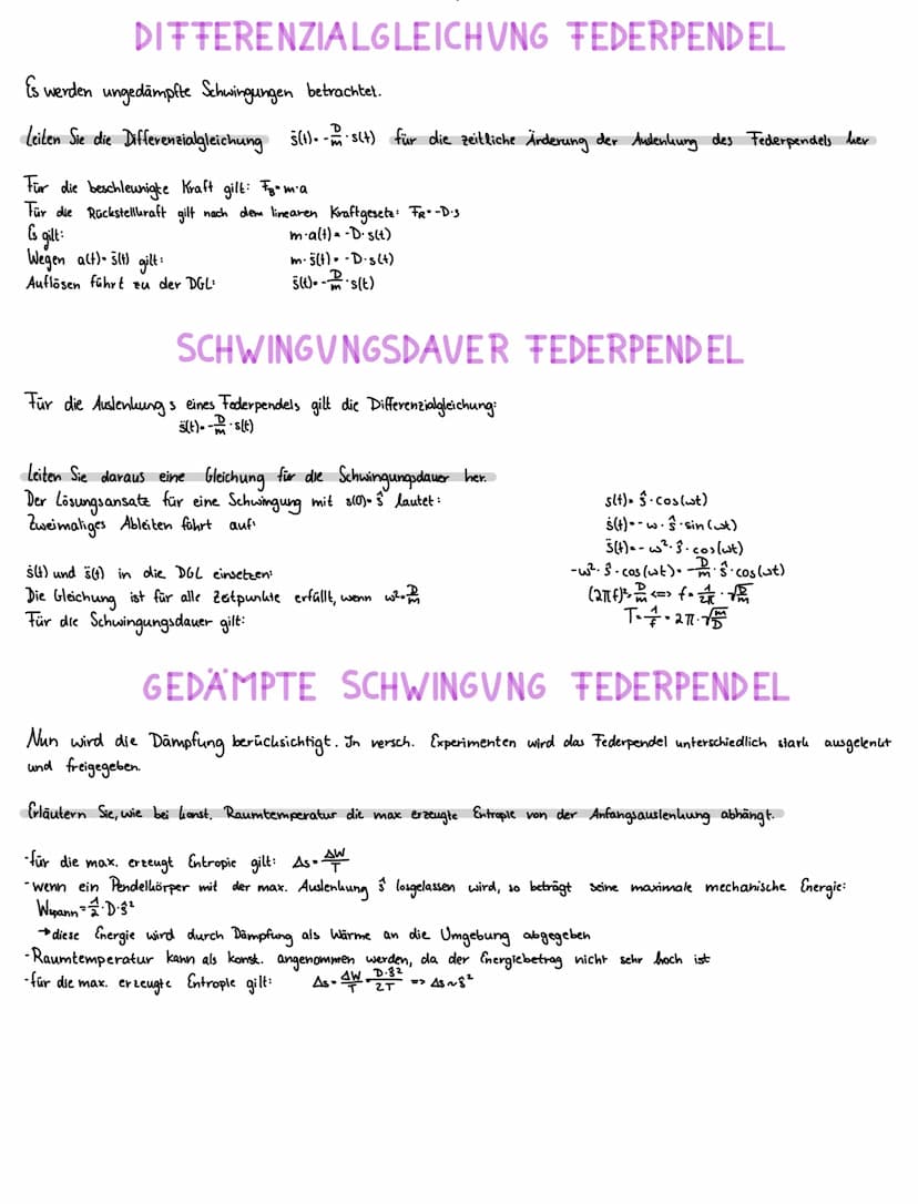 SCHWINGUNGEN UND WELLEN
CHARAKTERISTISCHE GROBEN BEI SCHWINGUNGEN
Schwingungsdauer / Periode T
• Frequenz |=1
•Auslenkung (Elongation) y(t)

