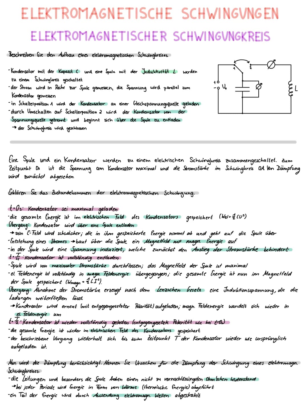 SCHWINGUNGEN UND WELLEN
CHARAKTERISTISCHE GROBEN BEI SCHWINGUNGEN
Schwingungsdauer / Periode T
• Frequenz |=1
•Auslenkung (Elongation) y(t)
