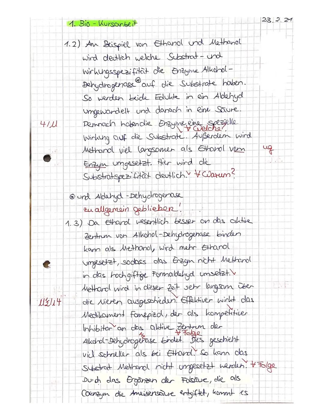 Kursarbeit Biologie
10BI2
23.02.2021
Nachname:
Rohpunkte: 702/94
Vorname:
Punkte: 10
Note: gut
Viel Erfolg!!!
Stoffwechsel
332154 1 Enzyme
8