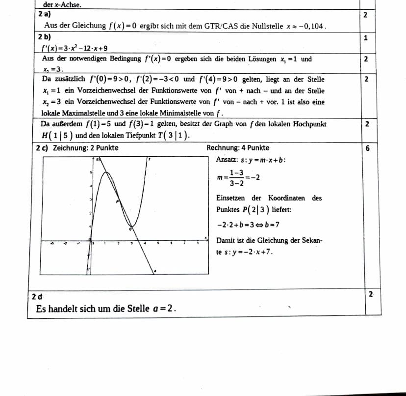 Teil II: Innermathematische und kontextbezogene Aufgaben mit Hilfsmittel
Aufgab 2: Analysis (innermathematische Aufgabe)
Gegeben ist die Fun
