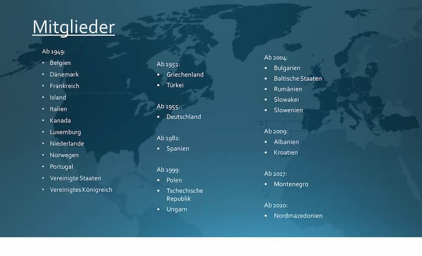 Pey
DIE NATO
Ist sie heute noch von Nutzen oder unnötig?
CANADA
UNITED
KINGDOM
FINLAND
FRANCE
BELARUS
UKRAINE Inhalt
Was ist die Nato?
- Ihr