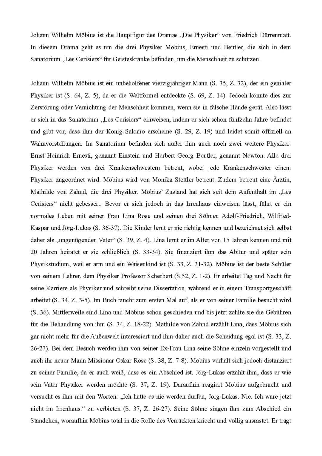 Möbius Die Physiker Charakterisierung und Steckbrief