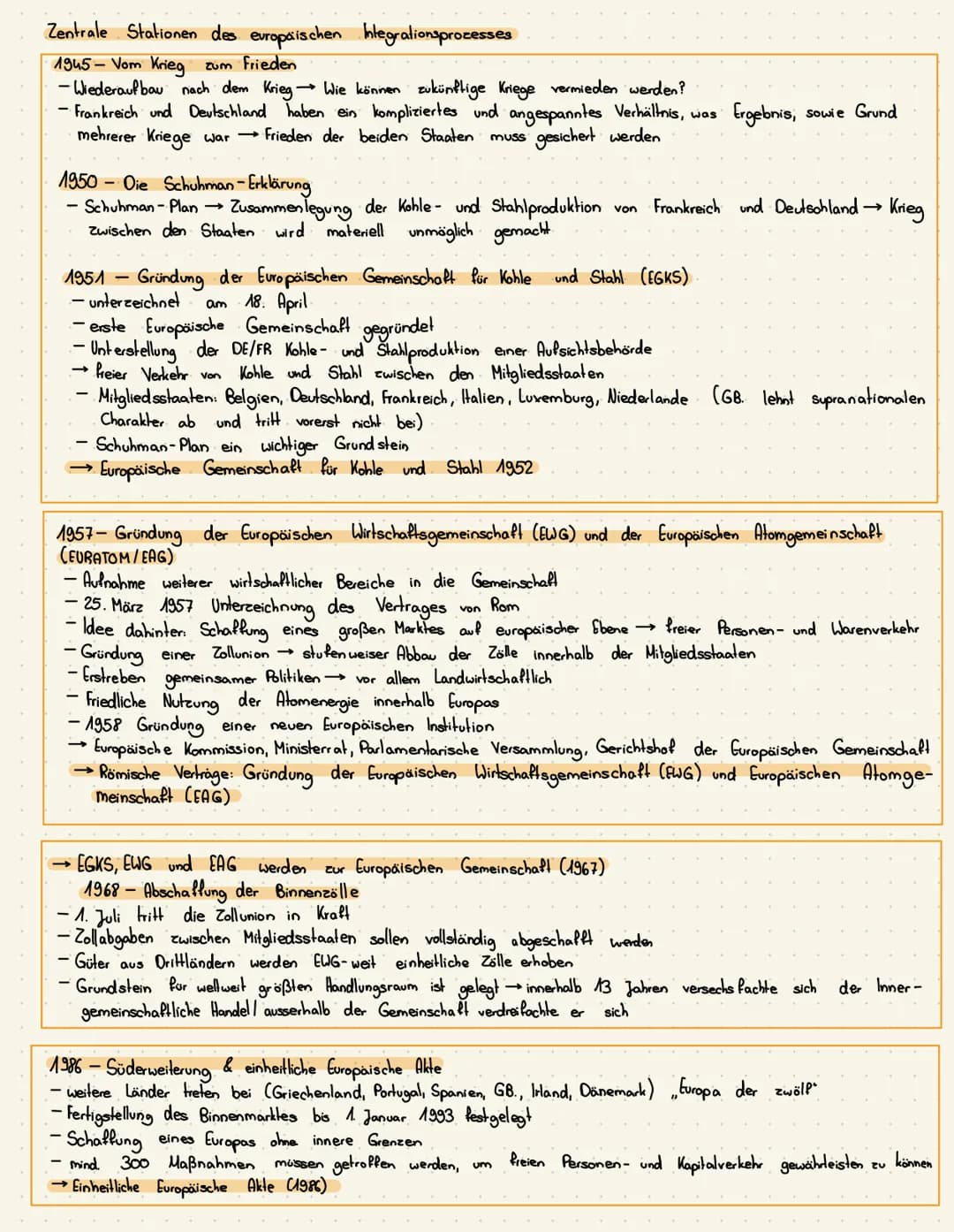 Klausurübersicht Sowi GK 3.1.
Thema: Geschichte der EU - Europäischer Integrationsprozess
Motive der Integration
Mitgliedsstaaten und Beitri