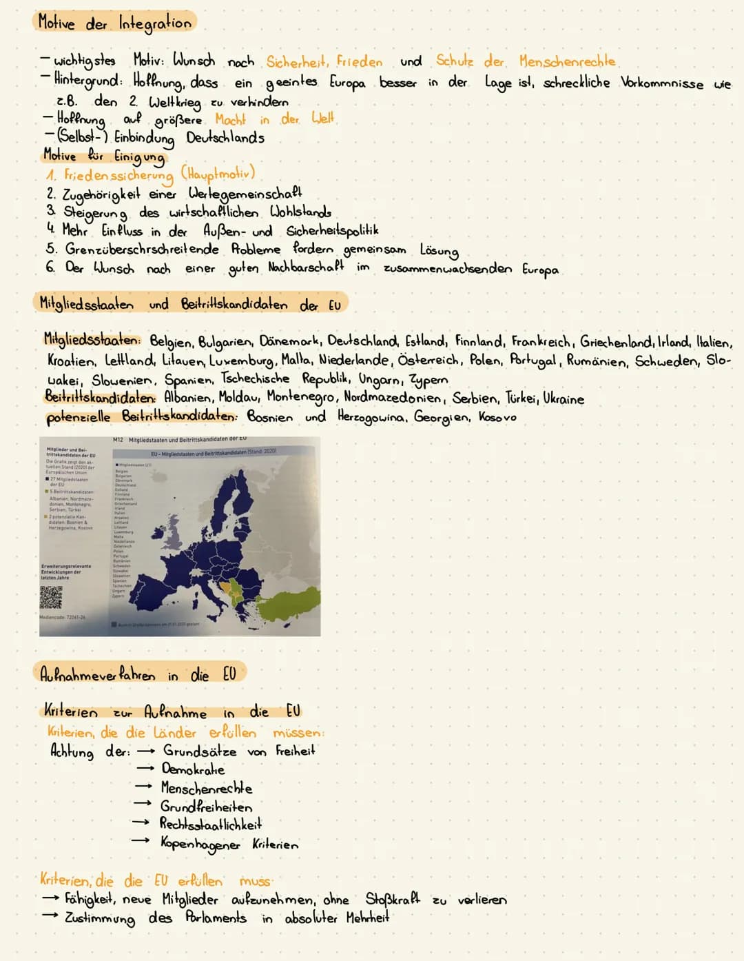 Klausurübersicht Sowi GK 3.1.
Thema: Geschichte der EU - Europäischer Integrationsprozess
Motive der Integration
Mitgliedsstaaten und Beitri