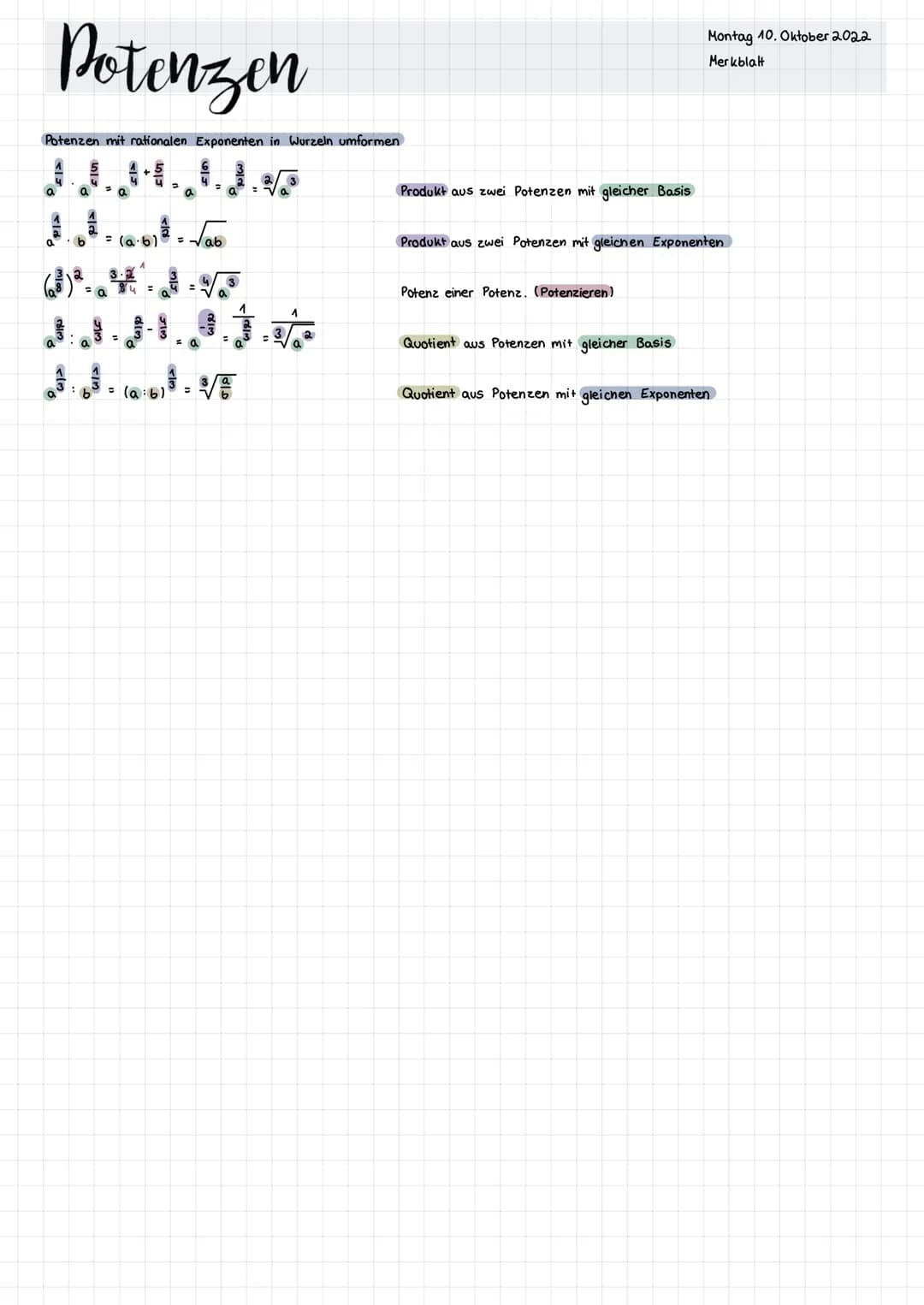 Potenzen
Basis -2
Potenzen mit natürlichen Exponenten
natürliche Exponenten = 0, 1; 2; 3;...
4
Potenz
an=a·a·a·a.....
(-7)3= (-7)(-7)-(-7)=-