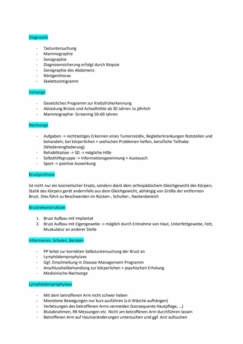 Examensthema: Mamma Carcinom
Gliederung
Definition
Anatomie der Brust
Tumoreinteilung
Staging
TNM Klassifikation
Grading
Häufigkeit
Risikofa