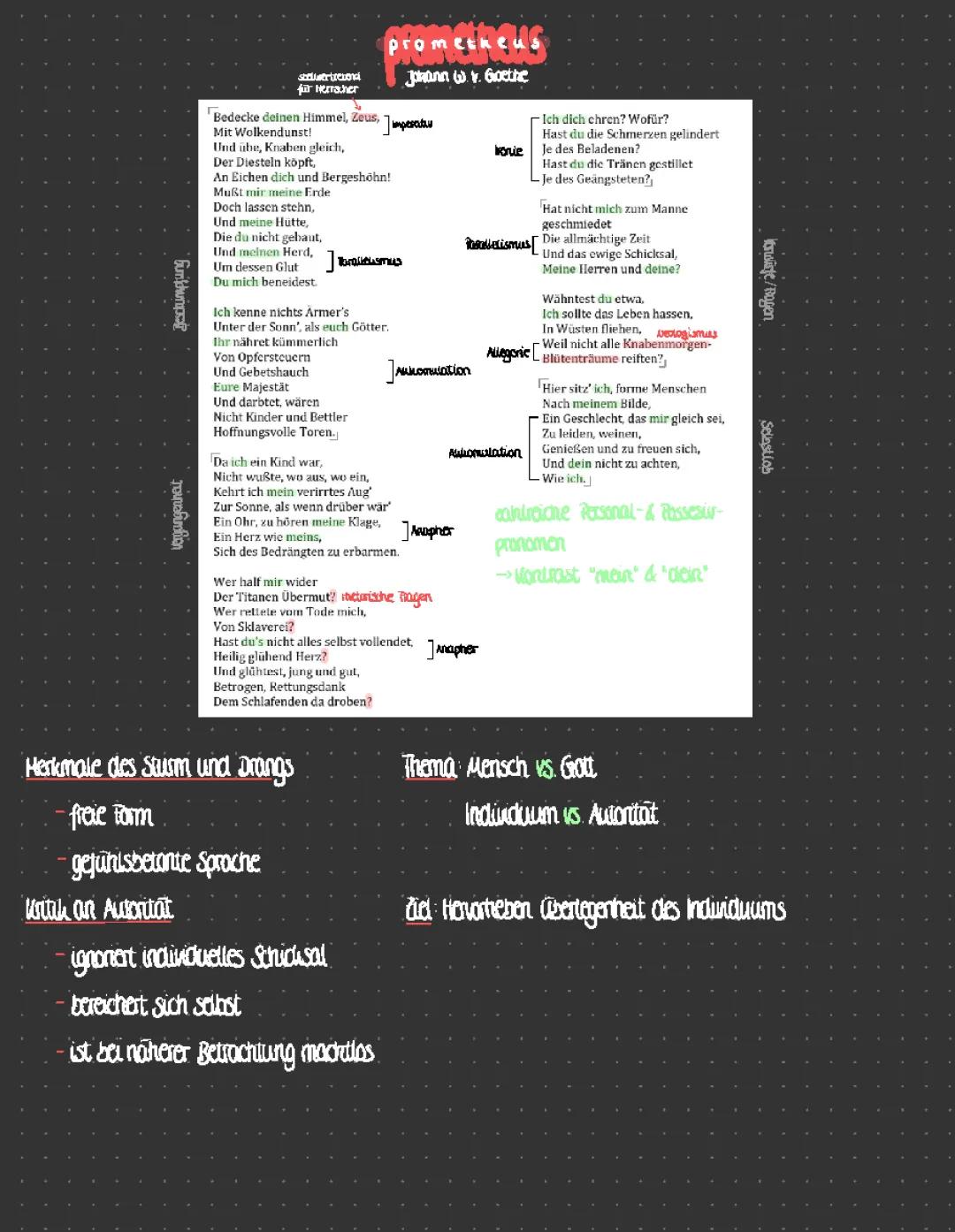 Prometheus Goethe Analyse