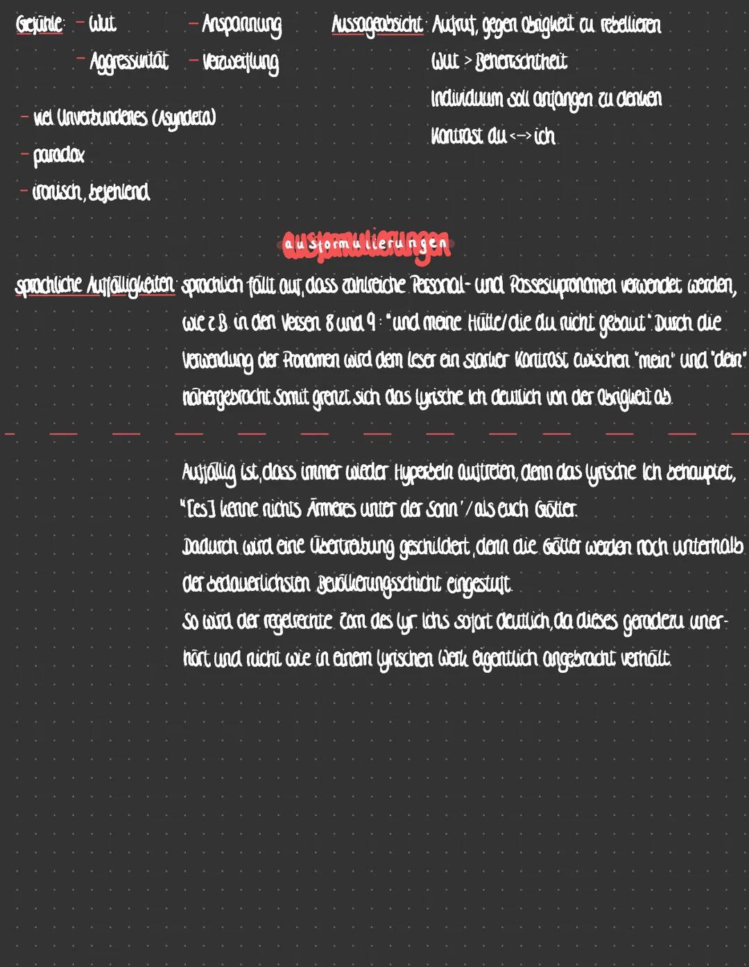 Fim/dwrips.
Vergangenheit
Kritik an Autoritat
Bedecke deinen Himmel, Zeus,
Mit Wolkendunst!
Und übe, Knaben gleich,
Der Diesteln köpft,
stel