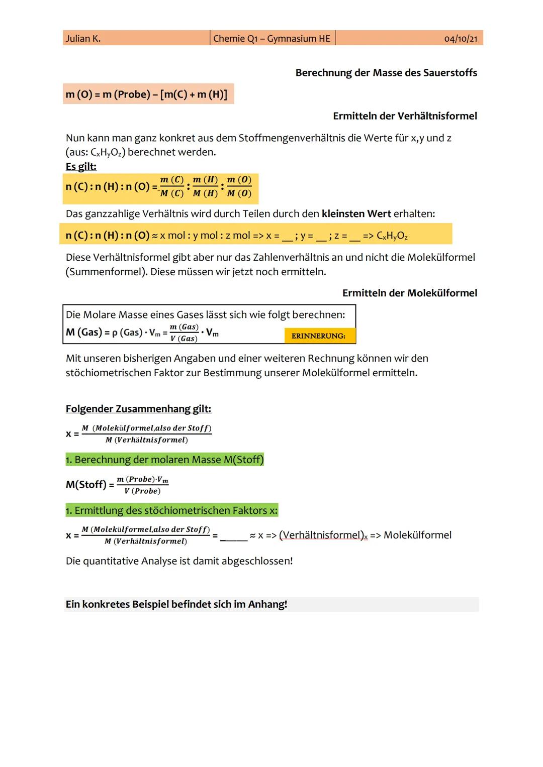 Julian K.
1. Chemie-Klausur
Thema: Alkane, Alkene, Alkine und Alkanole
Themen:
I.
II.
III.
IV.
Chemie Q1-Gymnasium HE
I. Alkane
Alkane (Homo