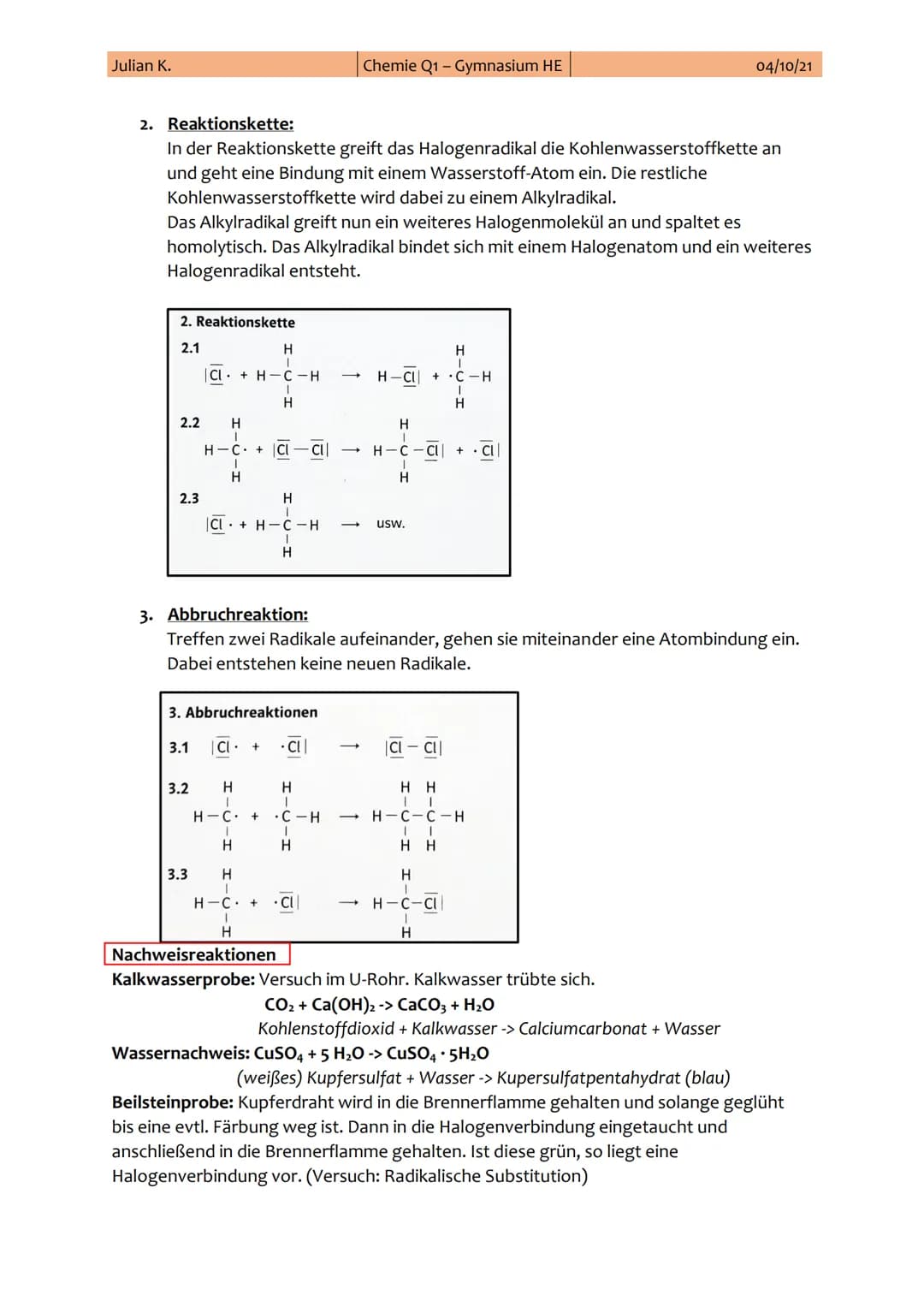 Julian K.
1. Chemie-Klausur
Thema: Alkane, Alkene, Alkine und Alkanole
Themen:
I.
II.
III.
IV.
Chemie Q1-Gymnasium HE
I. Alkane
Alkane (Homo