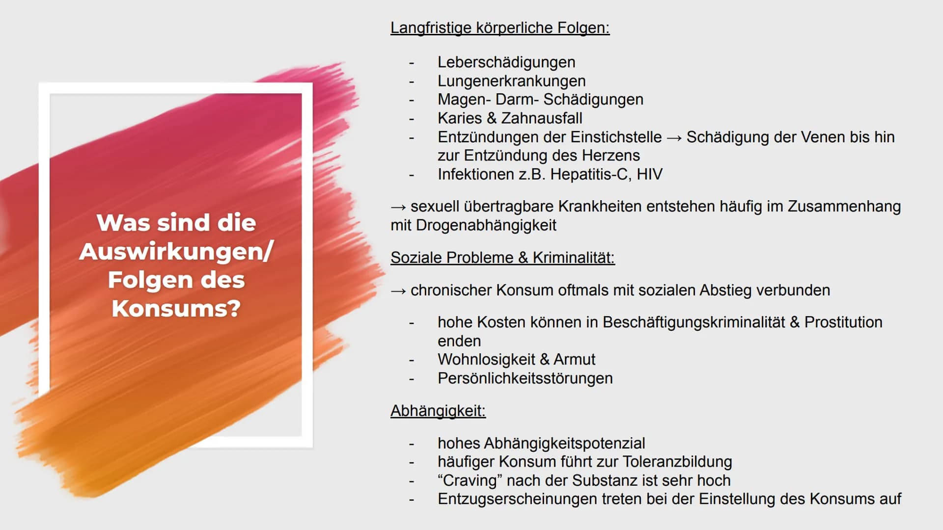 Heroin/Opium Gliederung
- Was ist Heroin/Opium?
- Was bewirkt Heroin/Opium im Körper?
- Was sind die Folgen / Auswirkungen des
Konsums?
- we