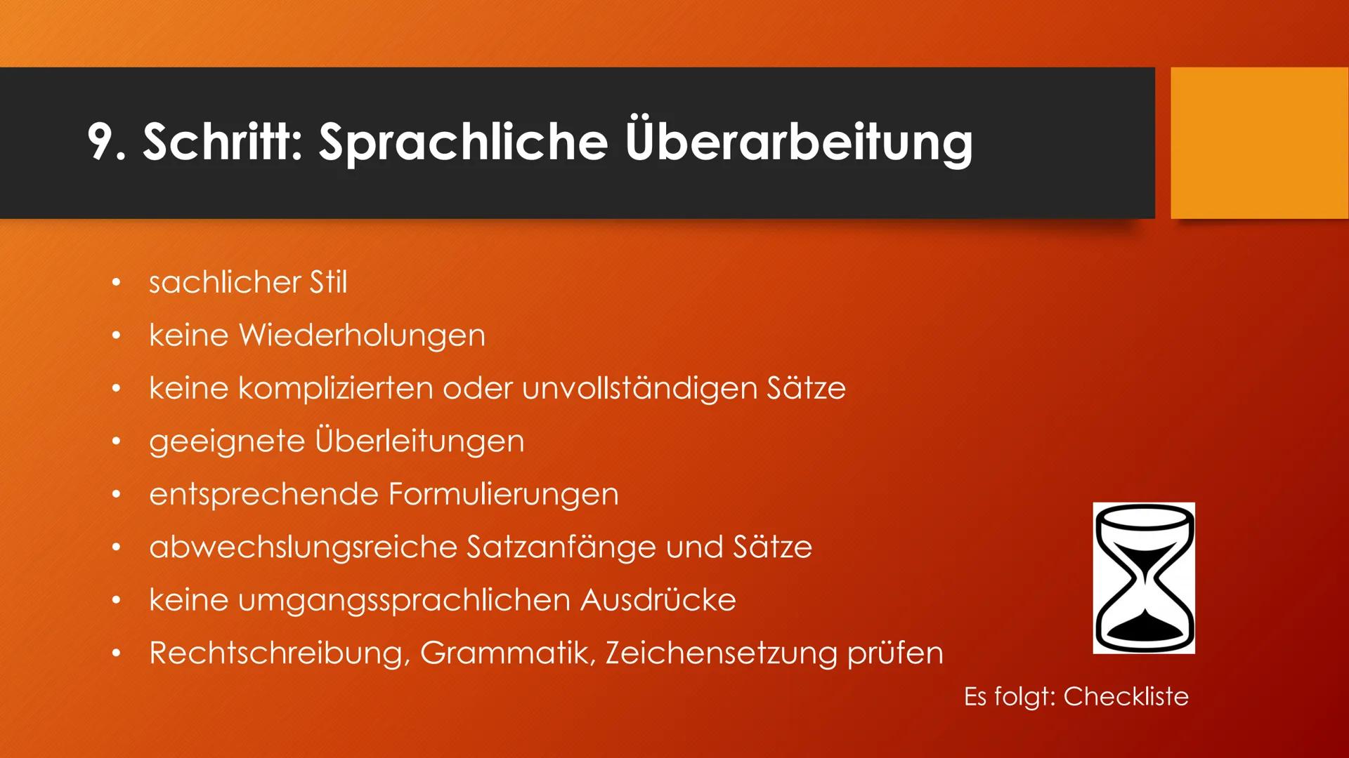 Argumentieren und
Erörtern
Sanduhrprinzip 1. Schritt: Das Thema erschließen
●
Worum geht es überhaupt?
Verstehe ich, was gemeint ist, was da