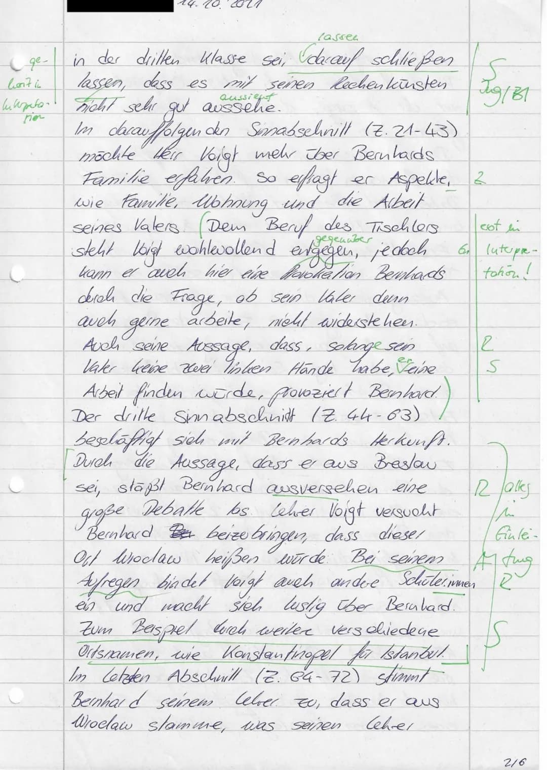 1. Klausur- Leistungskurs Deutsch - 12/1
Name:
Thema: Christoph Hein - Landnahme
14.10.21
Erlaubtes Hilfsmittel: Wörterbuch der deutschen Re