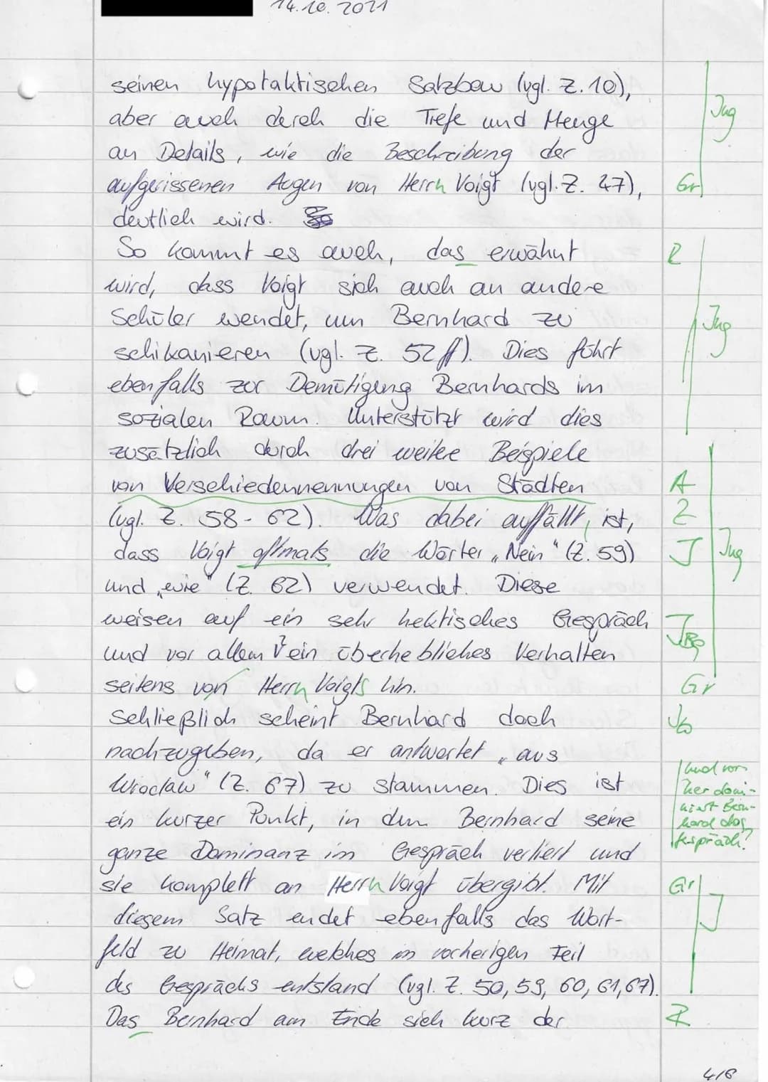 1. Klausur- Leistungskurs Deutsch - 12/1
Name:
Thema: Christoph Hein - Landnahme
14.10.21
Erlaubtes Hilfsmittel: Wörterbuch der deutschen Re