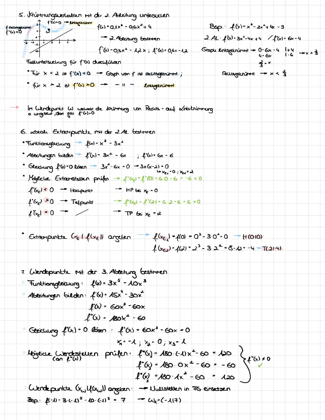 1. Nullstellen bestimmen:
Lösen der Gleichung f(x) = 0
Grafiscu
Algebraisch • Umformen, Ausklammern, pq - Formel
●
-
2. Funktion:
eine einde