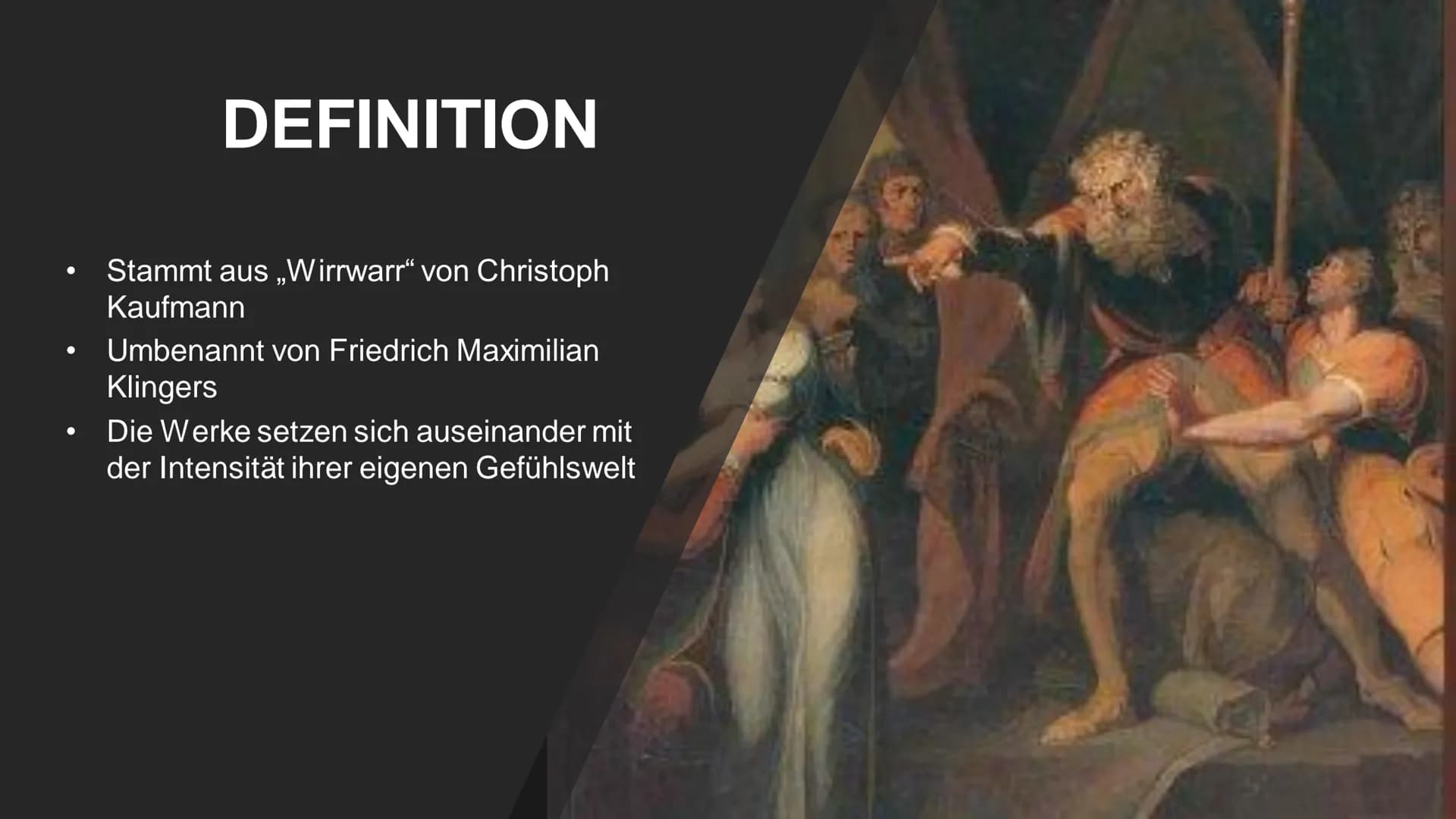 TE
C
BE
▬▬▬▬▬▬
TUK
DED
1765 - 1785
Sturm und Drang von
CASTE
TV SE
23
DEZE
BIL
CH
EL
THE
THE
HE
THE
THE
HU ●
• Was zeichnet die Epoche aus?
