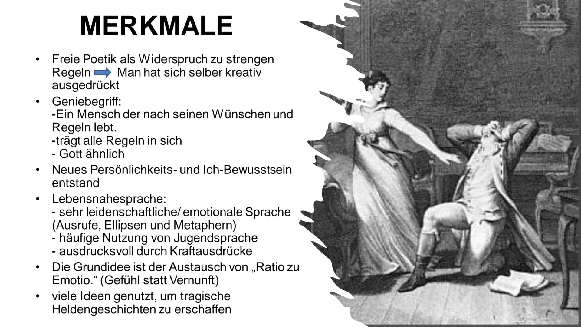 TE
C
BE
▬▬▬▬▬▬
TUK
DED
1765 - 1785
Sturm und Drang von
CASTE
TV SE
23
DEZE
BIL
CH
EL
THE
THE
HE
THE
THE
HU ●
• Was zeichnet die Epoche aus?
