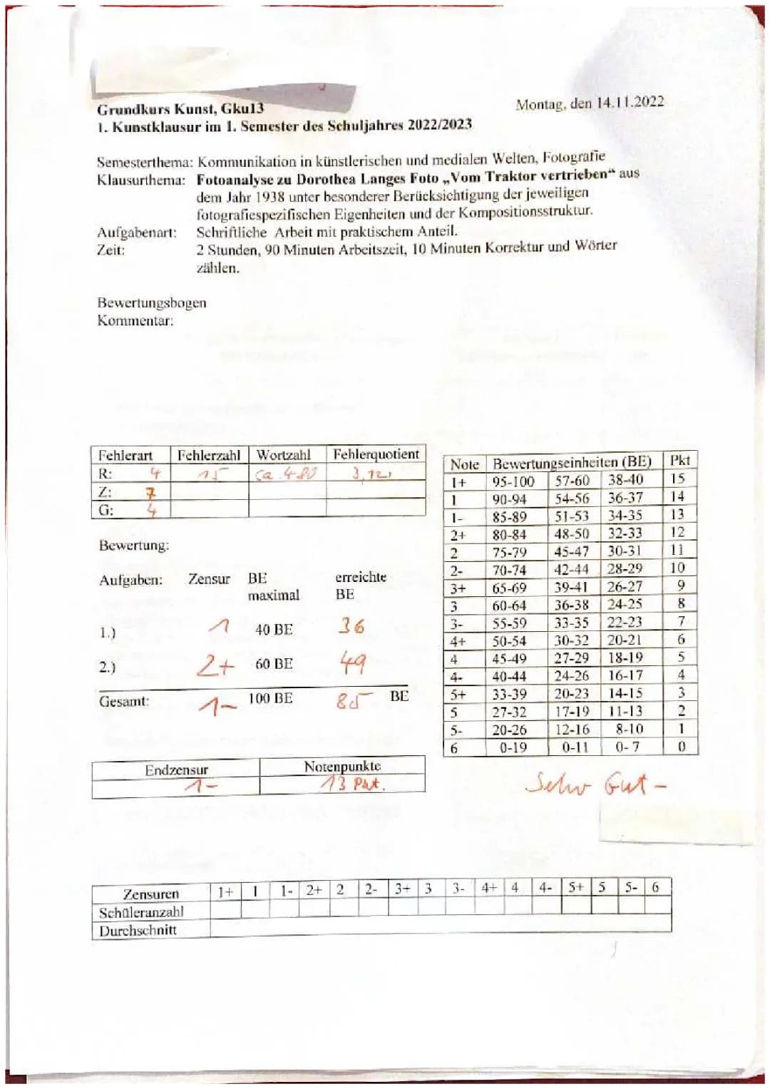 Kunst Klausur Q1 Fotoanalyse