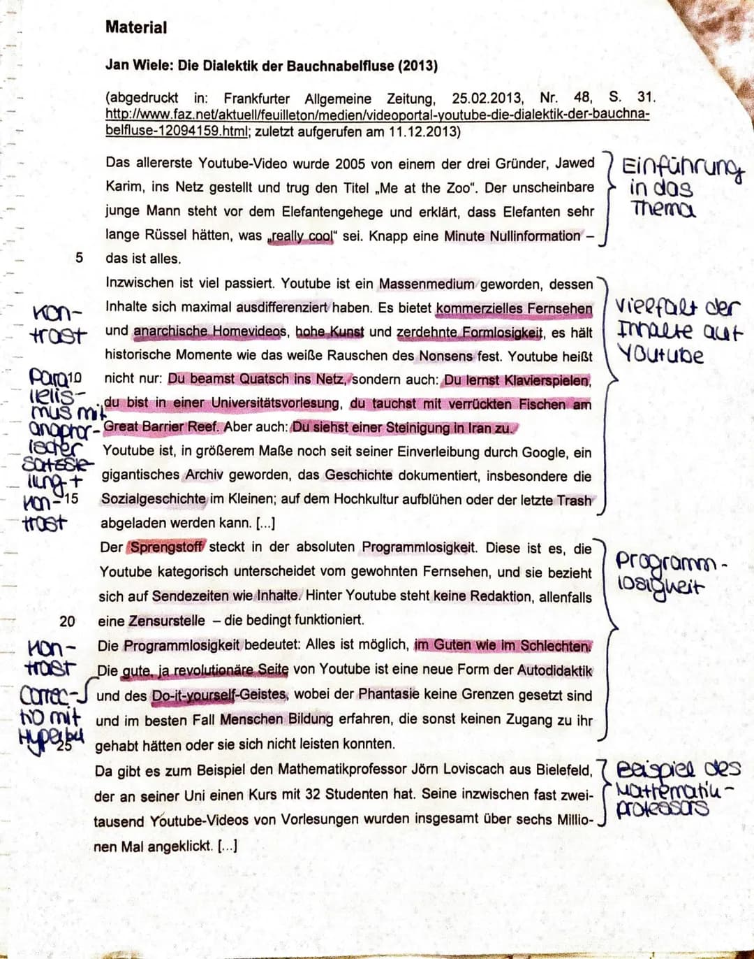 Klausur unter Abiturbedingungen
Aufgabenart:
Erörterndes oder gestaltendes Erschließen pragmatischer Texte - Texterörterung oder
adressatenb