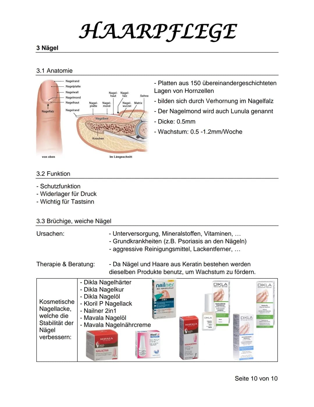 HAARPFLEGE HAARPFLEGE
Inhaltsverzeichnis
1 Allgemeines über Haar.
1.1 Anatomie
1.2 Funktion....
1.3 Unterteilung
1.4 Wachstumszyklus...
2 Er