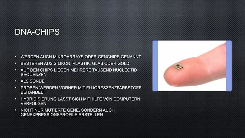 DNA-CHIPS
NOAH UND LUKE
AFFYMETRIX
N:
GeneChip®
Human Genome
U133 Plus 2.0
5000 19
GAMPLES INHALTSVERZEICHNI
S
•1. HUMANGENOMPROJEKT
(ALLGEM