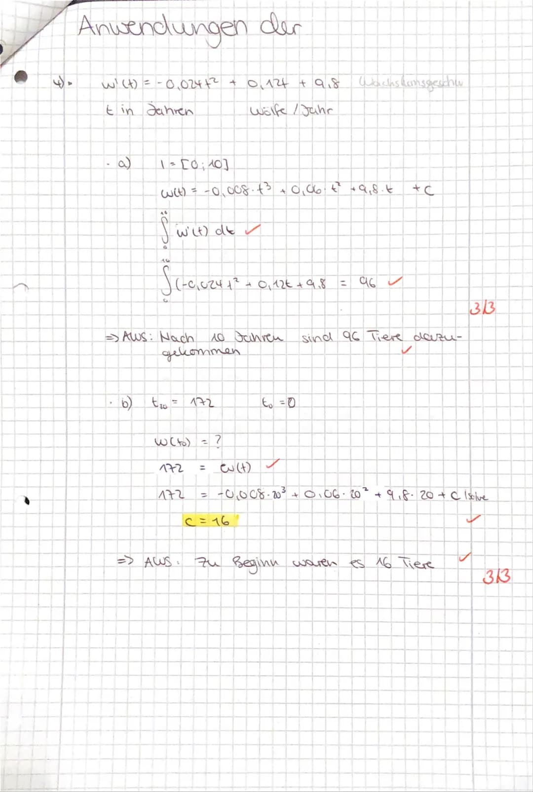 Anwendungen der Integralrechnung
1. Fläche unter Kurven
a) Gesucht ist der Inhalt des rechts abgebildeten mar-
kierten Flächenstücks A.
b) W