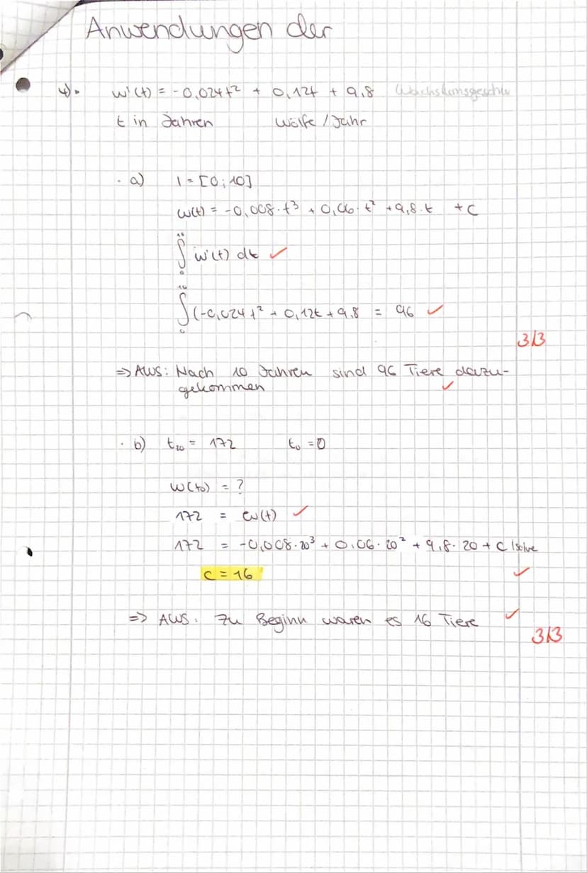 Anwendungen der Integralrechnung
1. Fläche unter Kurven
a) Gesucht ist der Inhalt des rechts abgebildeten mar-
kierten Flächenstücks A.
b) W